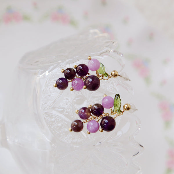 Purple Grapes Earrings/Clips PN3985