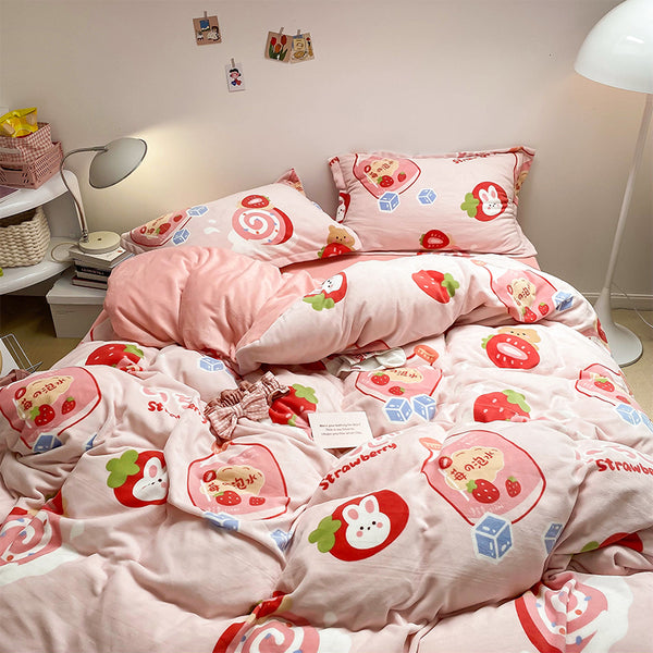 Soft Strawberry Milk Bedding Set PN4947