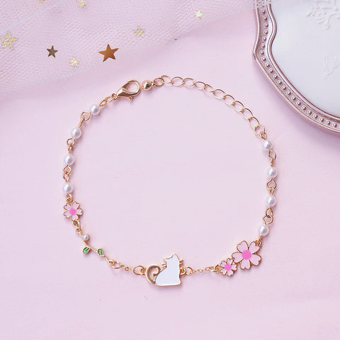 Fashion Sakura and Cat Bracelet PN1951