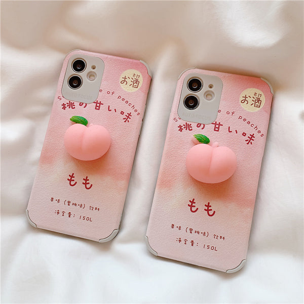 Cute Peach Phone Case for iphone Se/7/7plus/8/8P/X/XS/XR/XS Max/11/11pro/11pro max/12/12MINI/12pro/12pro max PN3531