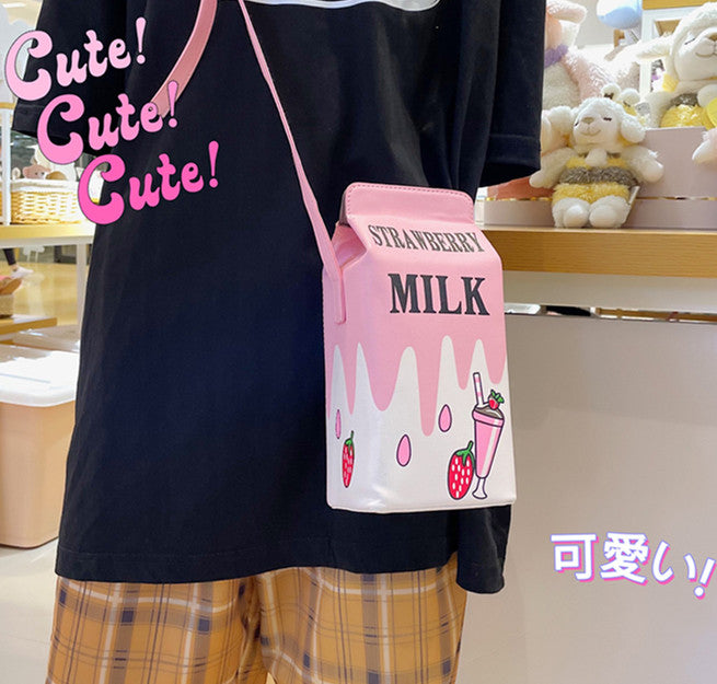 Strawberry Milk Bag, Women's Fashion, Bags & Wallets, Cross-body Bags on  Carousell
