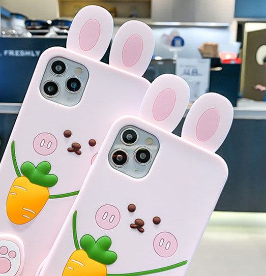 Lovely Rabbit Phone Case for iphone 7/7plus/8/8P/X/XS/XR/XS Max/11/11pro/11pro max/12/12pro/12pro max/12mini PN4666