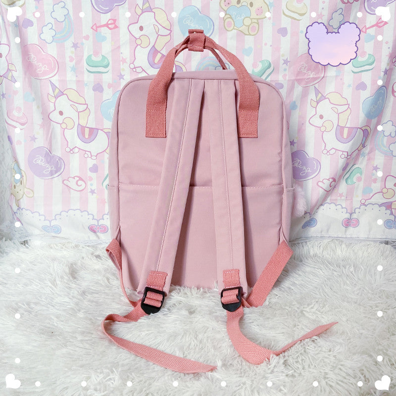 Cute Girl Gift Anime Black Kuromi Backpack Soft Plush Shoulder Bag Handbag  Tote | eBay