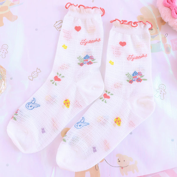 Flowers Rabbit Socks PN3164