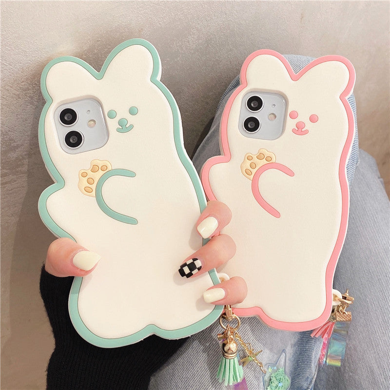 Cute Bear Phone Case for iphone 7/7plus/8/8P/X/XS/XR/XS Max/11/11pro/11pro max/12/12mini/12pro/12pro max PN4086