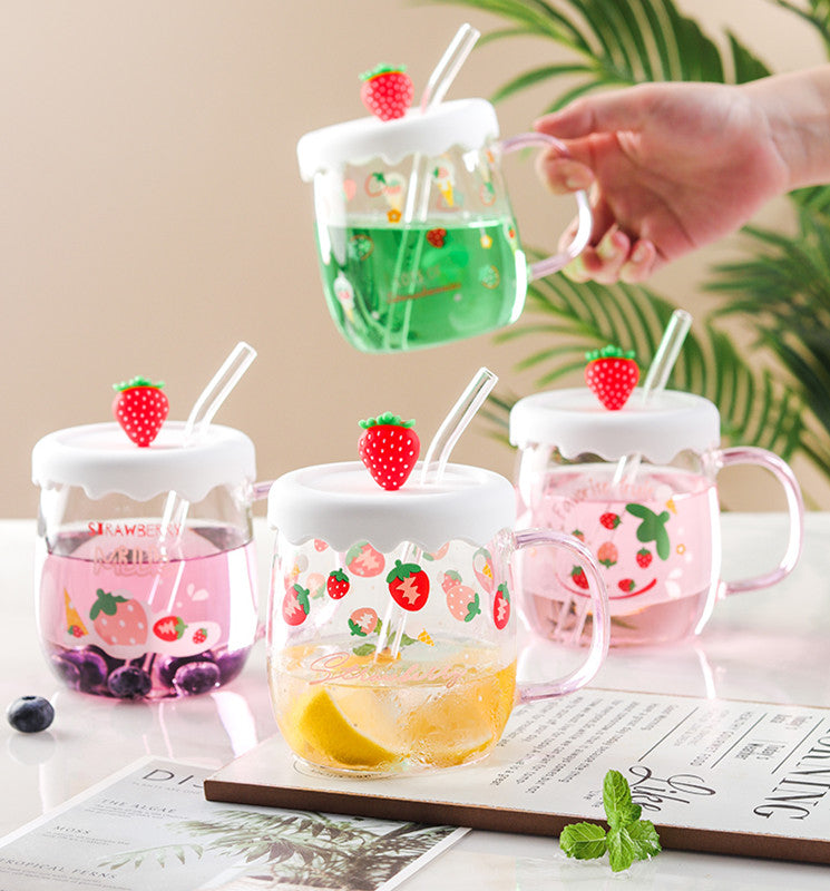 Strawberry Flower Can Glass Cup – Ngenuity Design Co.