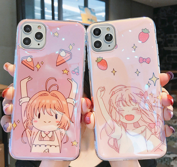 Lovely Sakura Girls Phone Case for iphone 6/6s/6plus/7/7plus/8/8P/X/XS/XR/XS Max/11/11pro/11pro max PN2084