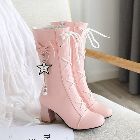 Fashion Girls High-heeled Martin Boots PN3186