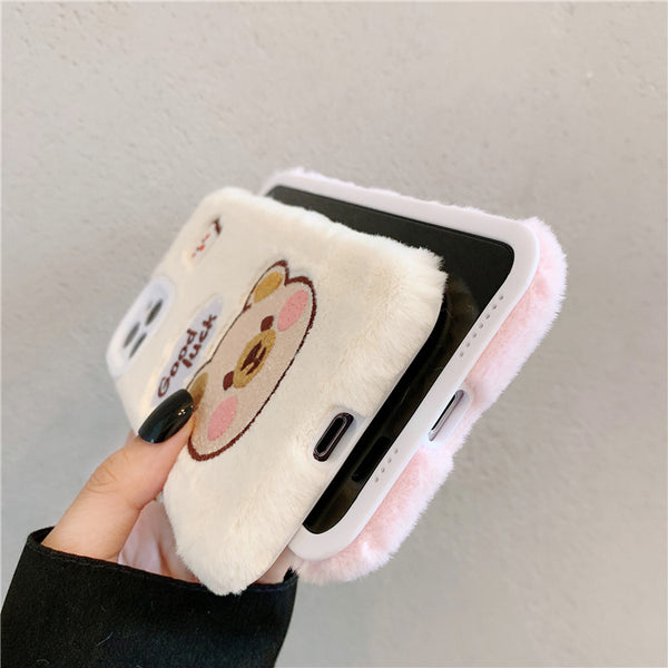 Soft Bear and Rabbit Phone Case for iphone 7/7plus/8/8P/X/XS/XR/XS Max/11/11pro/11pro max/12/12pro/12pro max PN3307