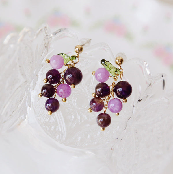 Purple Grapes Earrings/Clips PN3985