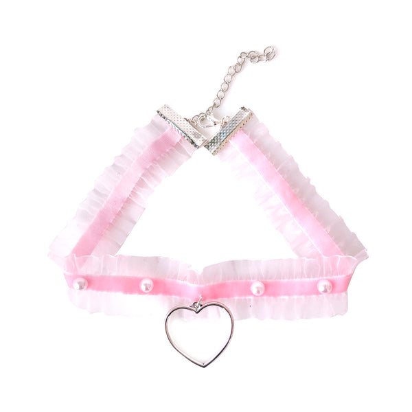 Kawaii Lace Heart Choker PN2369