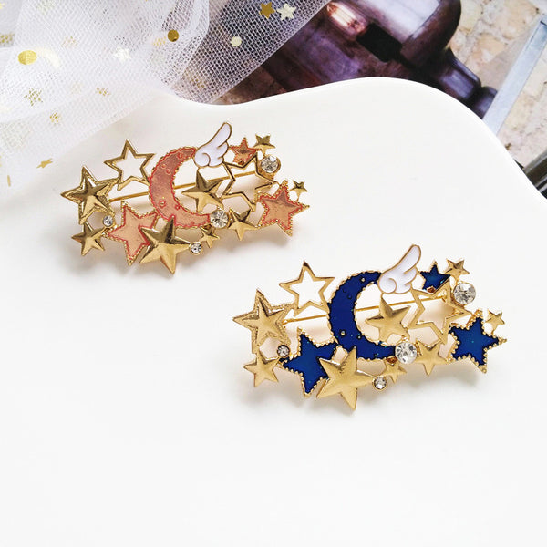 Kawaii Stars and Moon Brooches Pin PN1219