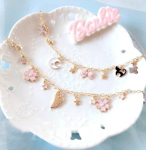 Pretty Sakura And Cats Bracelet PN1929