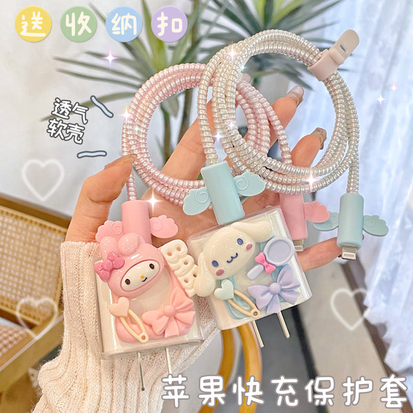 Cute Anime Charger Protector Set PN5712