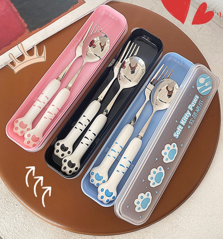 Kawaii Paw Cutlery Set - Kawaii Fashion Shop