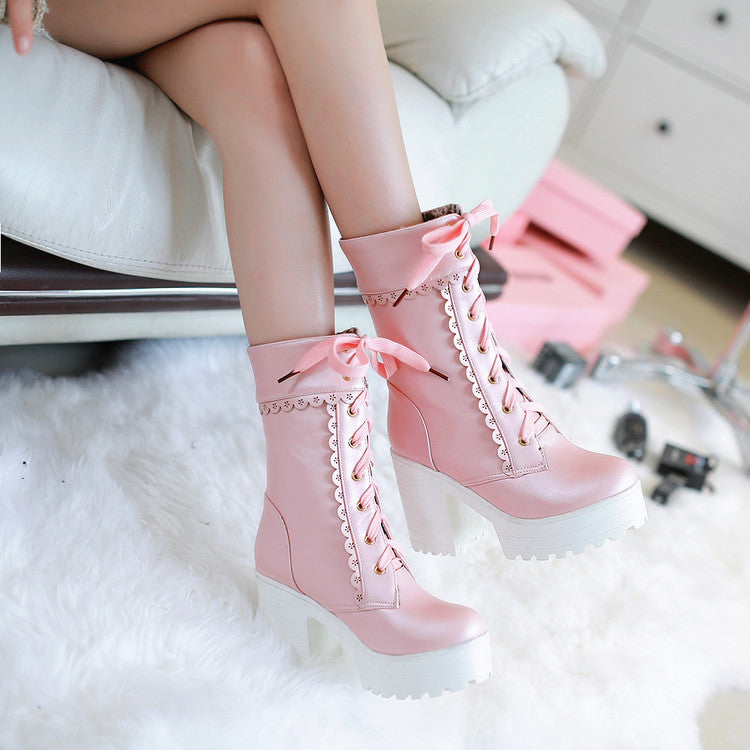 Fashion Lolita High-heeled Martin Boots PN1855 – Pennycrafts
