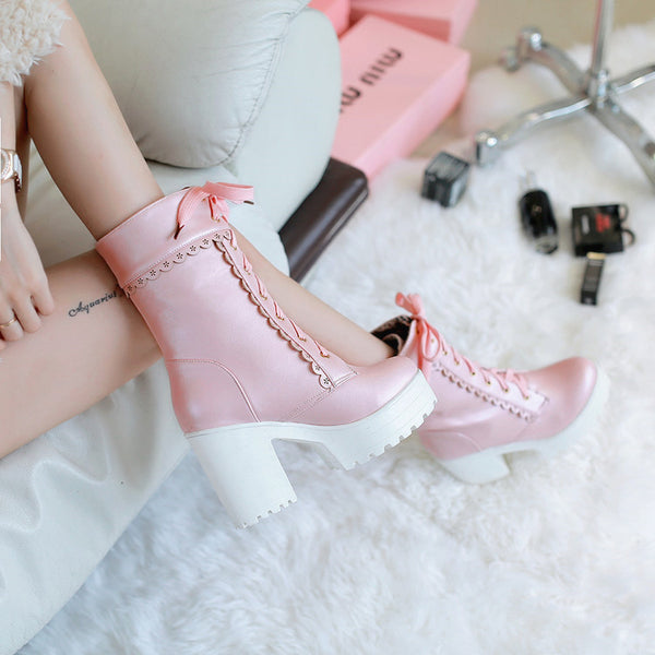 Fashion Lolita High-heeled Martin Boots PN1855