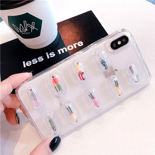 Capsule Phone Case for iphone 6/6s/6plus/7/7plus/8/8P/X/XS/XR/XS Max/11/11pro/11pro max PN2387