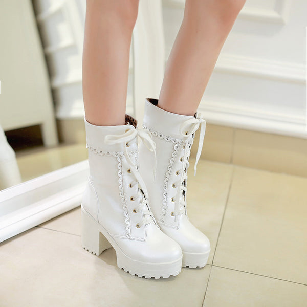 Fashion Lolita High-heeled Martin Boots PN1855