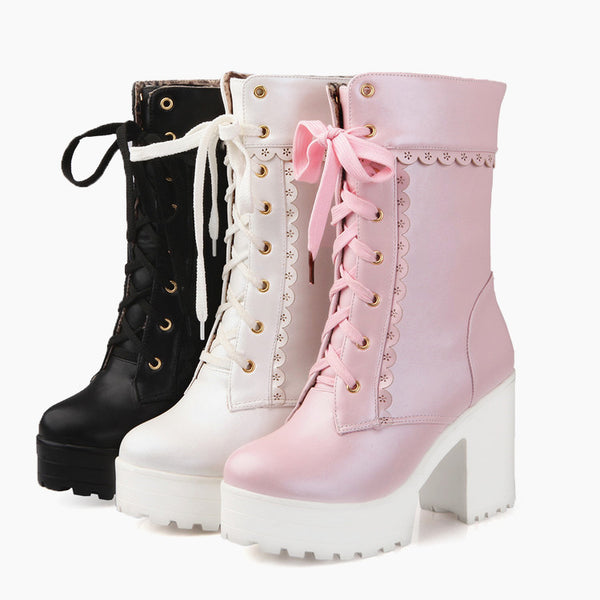 Fashion Lolita High-heeled Martin Boots PN1855