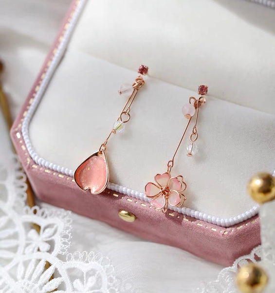 Sakura Asymmetric Earrings/Clips PN3719