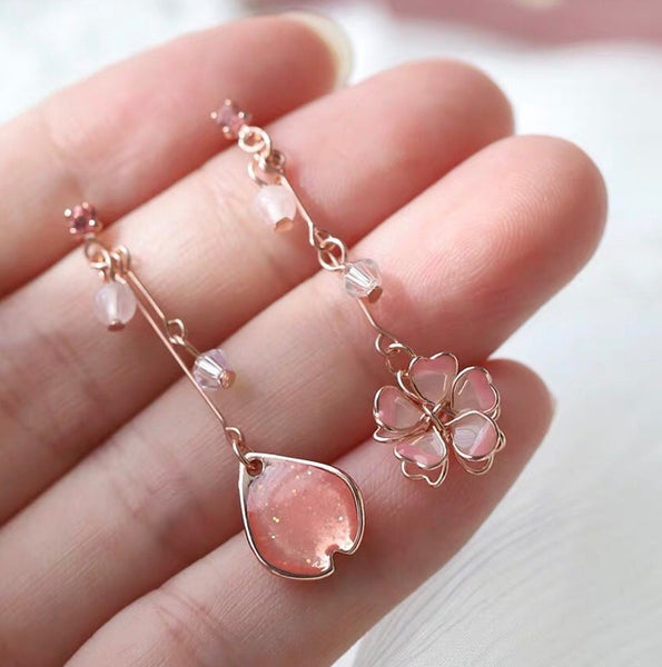 Sakura Asymmetric Earrings/Clips PN3719